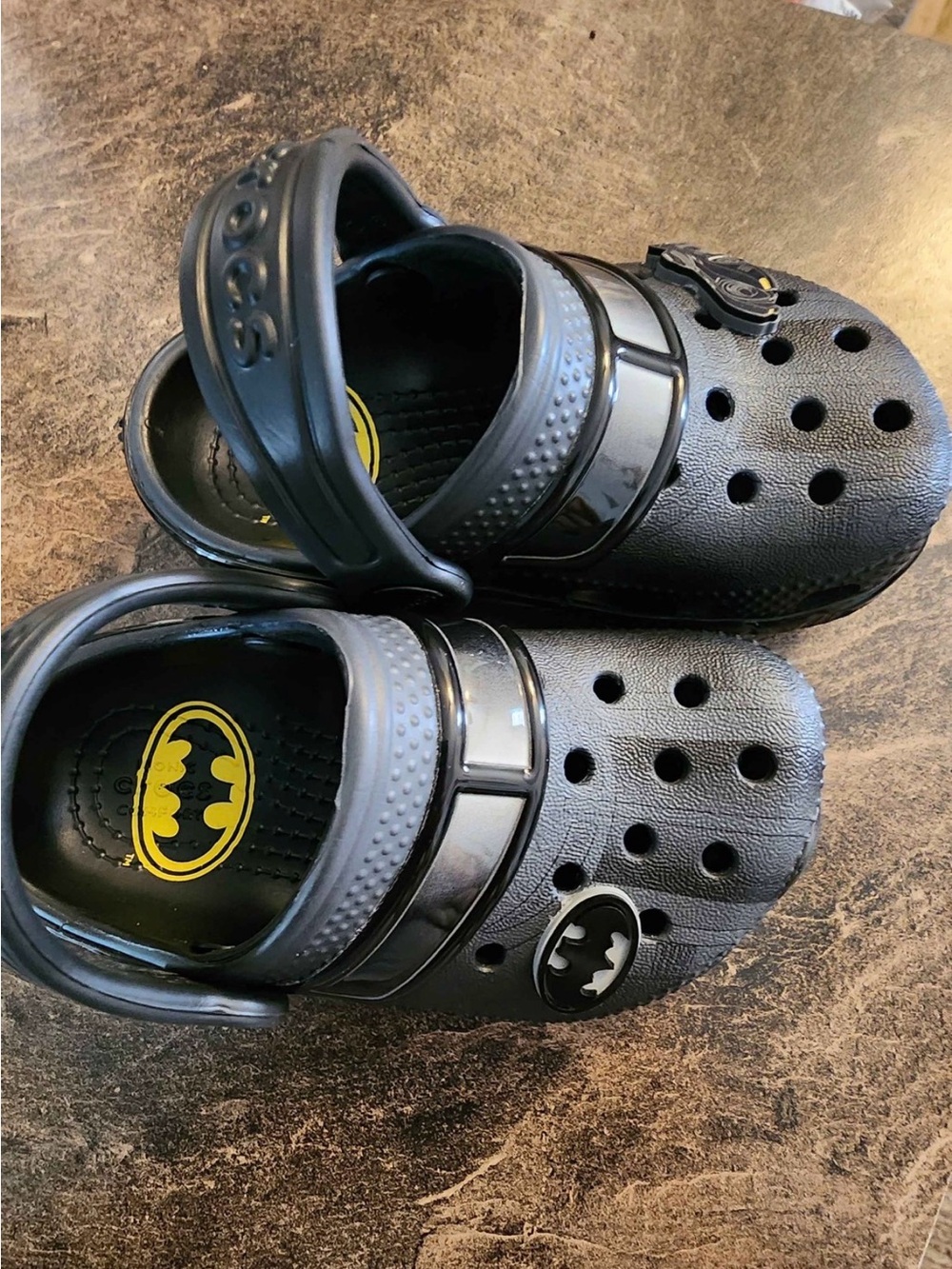 CROCS Kids' Black Batman Logo Clog Sandals
